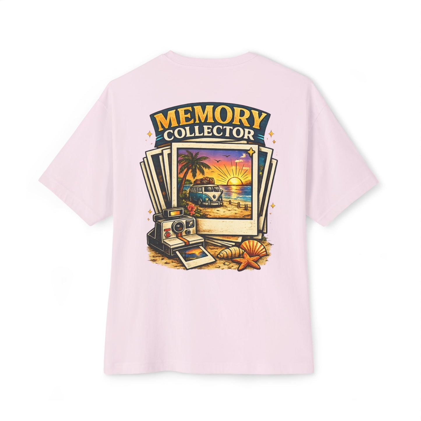 Memory Collector Tee — Vintage Polaroid Beach Graphic T-Shirt