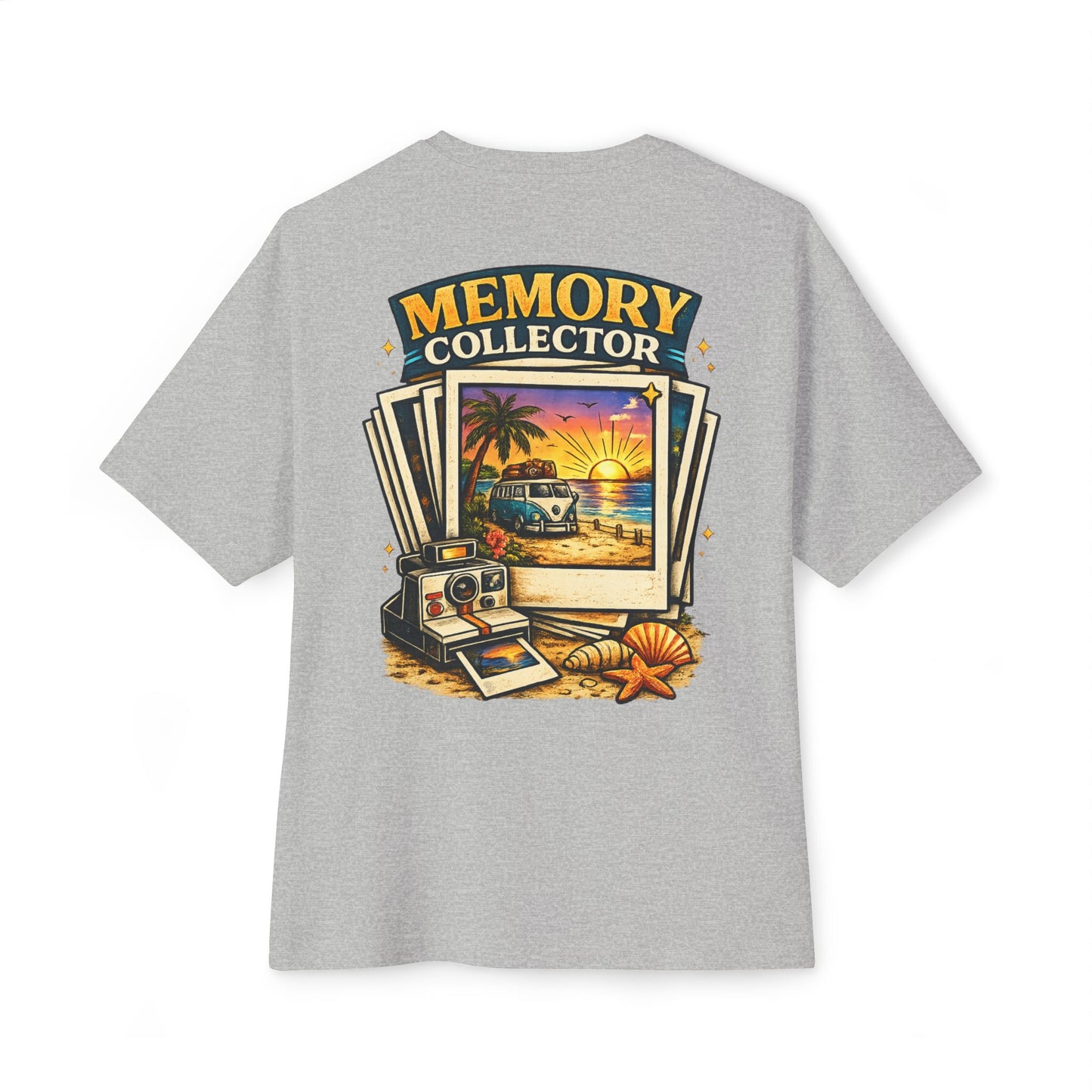 Memory Collector Tee — Vintage Polaroid Beach Graphic T-Shirt