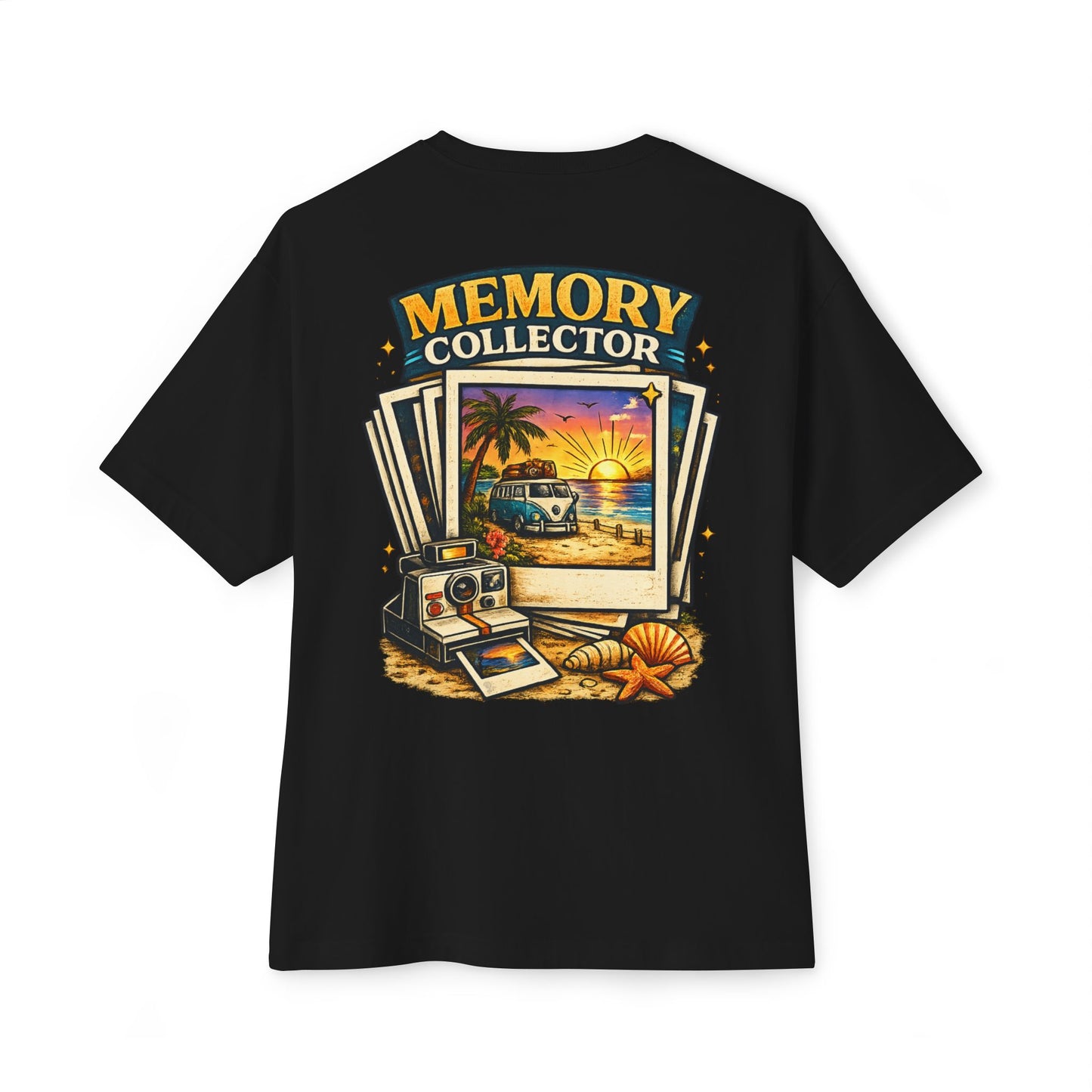 Memory Collector Tee — Vintage Polaroid Beach Graphic T-Shirt