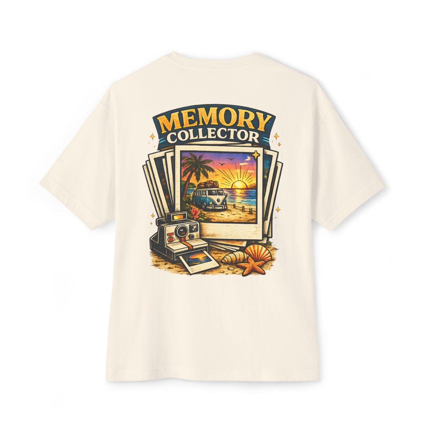 Memory Collector Tee — Vintage Polaroid Beach Graphic T-Shirt