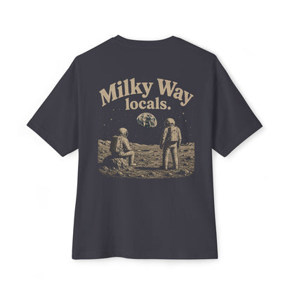 T-Shirt — "Milky Way Locals" Retro Astronaut Graphic Tee