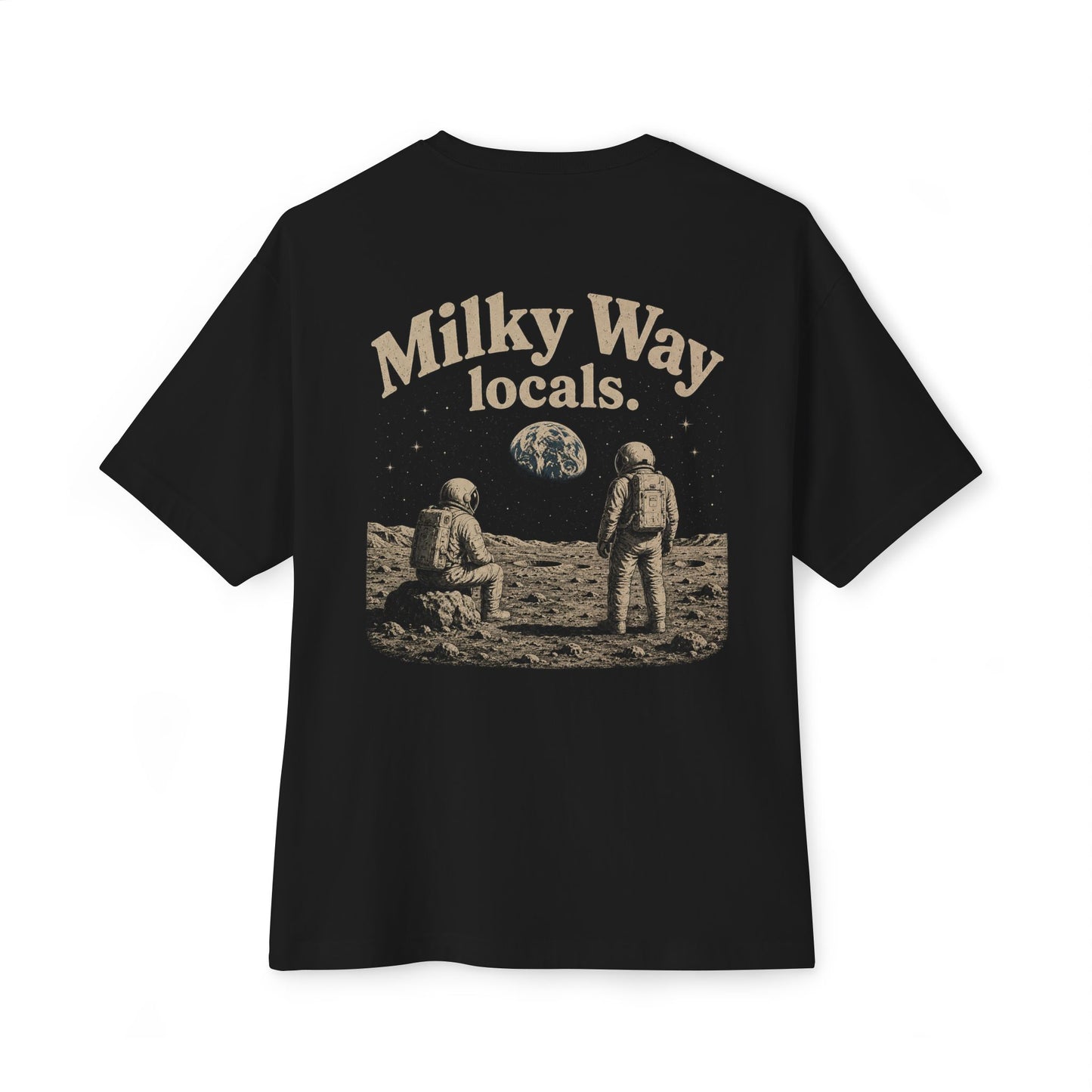 T-Shirt — "Milky Way Locals" Retro Astronaut Graphic Tee
