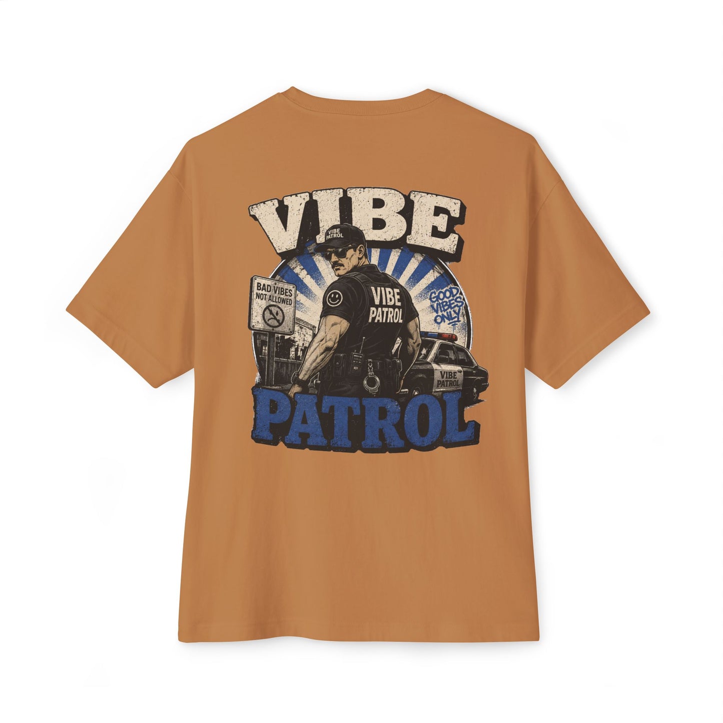 Vibe Patrol Tee — Retro Police Graphic Boxy T-Shirt