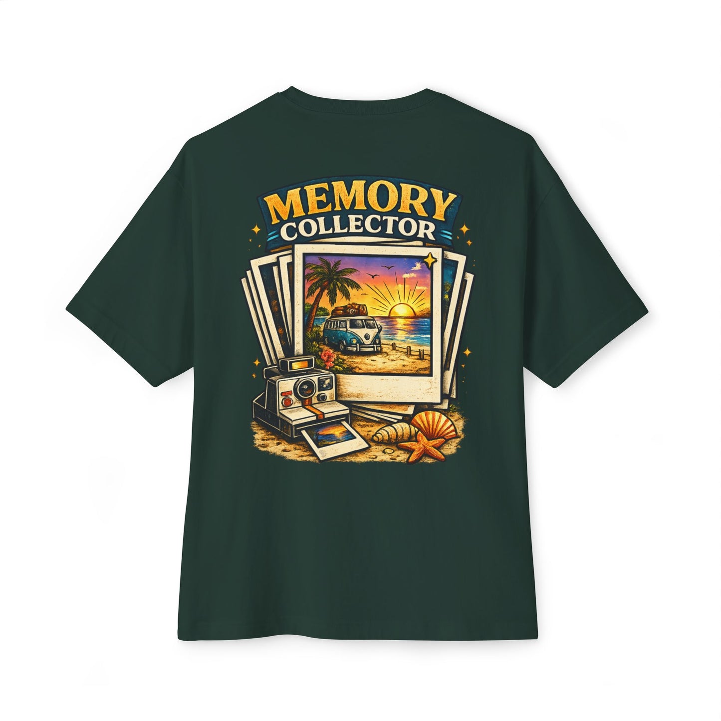 Memory Collector Tee — Vintage Polaroid Beach Graphic T-Shirt