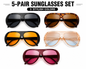 5 Pairs Y2K Street Style Women'S Plastic, Trendy Sunglasses
