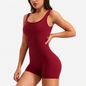 Women's Scrunch Butt Jumpsuit – Tummy Control V Back Sleeveless Workout Romper