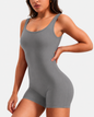Women's Scrunch Butt Jumpsuit – Tummy Control V Back Sleeveless Workout Romper