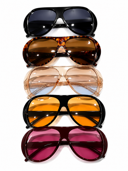 5 Pairs Y2K Street Style Women'S Plastic, Trendy Sunglasses