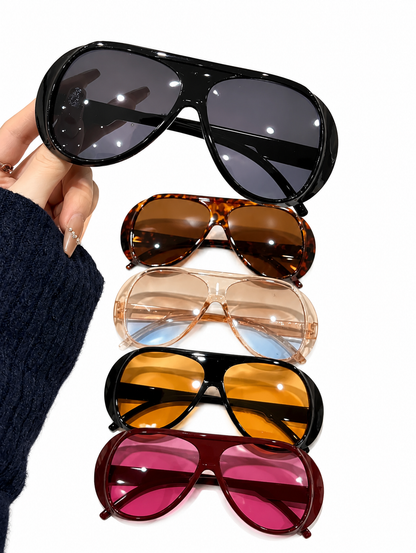5 Pairs Y2K Street Style Women'S Plastic, Trendy Sunglasses