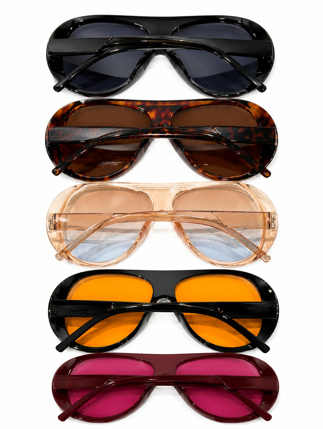 5 Pairs Y2K Street Style Women'S Plastic, Trendy Sunglasses