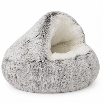 2-in-1 Plush Cat Bed & Cozy Pet Cave – Ultra-Soft Warm Sleeping Nest for Cats, Kittens & Small Dogs