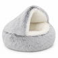 2-in-1 Plush Cat Bed & Cozy Pet Cave – Ultra-Soft Warm Sleeping Nest for Cats, Kittens & Small Dogs
